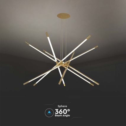 Світлодіодна підвісна люстра з регулюванням яскравості LED/50W/230V 3000K золотий