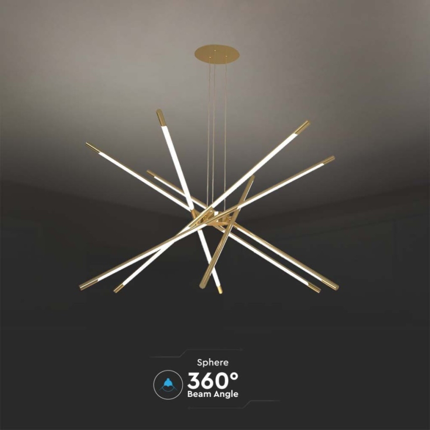 Світлодіодна підвісна люстра з регулюванням яскравості LED/50W/230V 3000K золотий