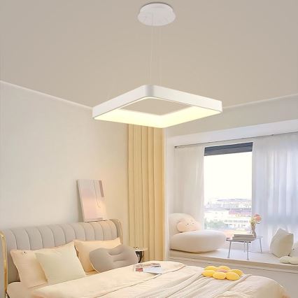 Світлодіодна підвісна люстра з регулюванням яскравості LED/55W/230V 3000-6500K білий + пульт дистанційного керування