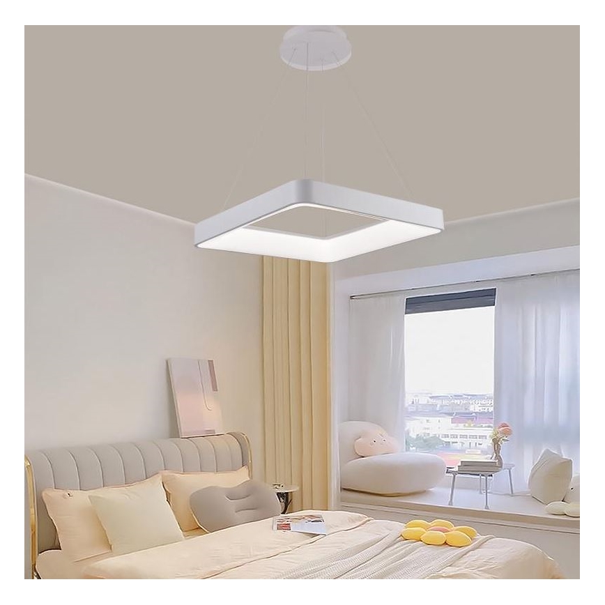Світлодіодна підвісна люстра з регулюванням яскравості LED/55W/230V 3000-6500K білий + пульт дистанційного керування