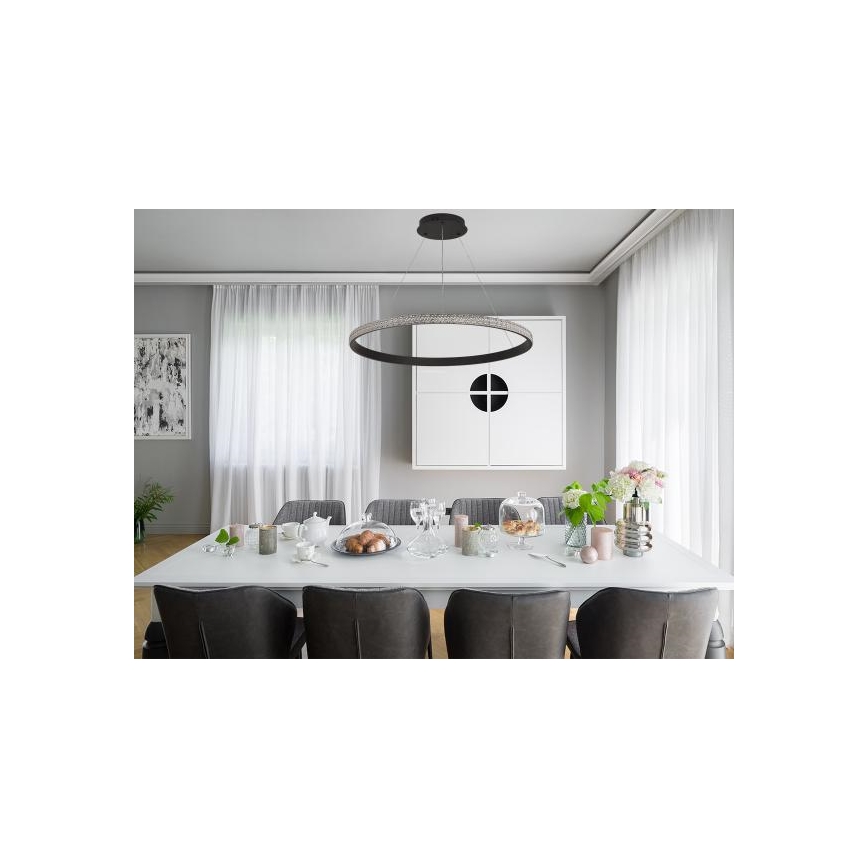 Світлодіодна підвісна люстра з регулюванням яскравості LED/55W/230V 3000-6500K + пульт дистанційного керування