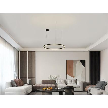Світлодіодна підвісна люстра з регулюванням яскравості LED/55W/230V 3000-6500K + пульт дистанційного керування