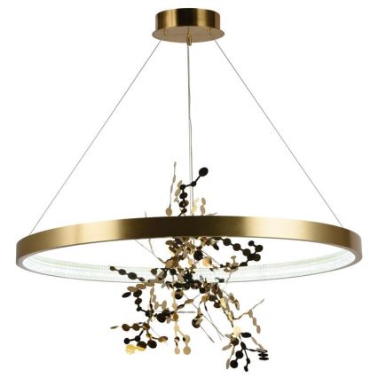 Світлодіодна підвісна люстра з регулюванням яскравості LED/55W/230V 3000-6500K золотий + пульт дистанційного керування