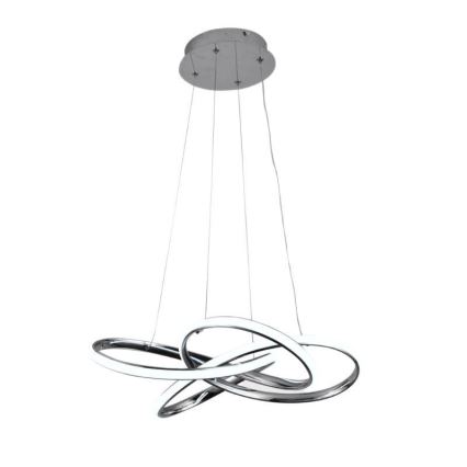 Світлодіодна підвісна люстра з регулюванням яскравості LED/65W/230V 3000-6500K хром + пульт дистанційного керування