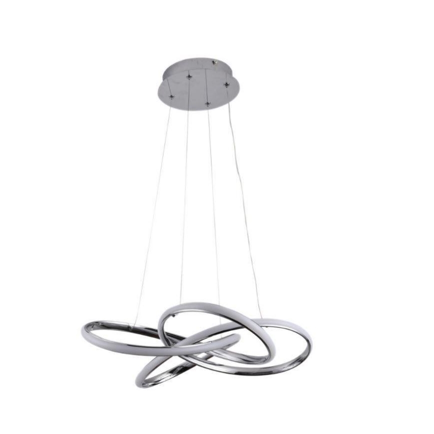 Світлодіодна підвісна люстра з регулюванням яскравості LED/65W/230V 3000-6500K хром + пульт дистанційного керування