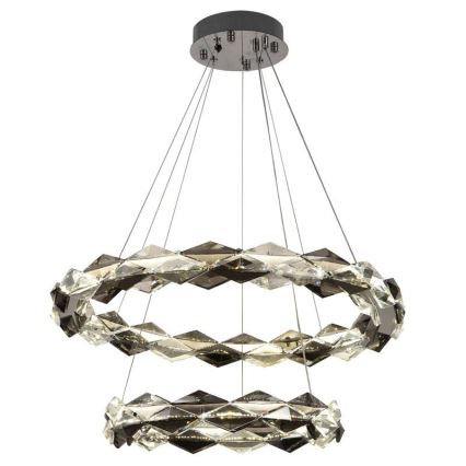 LED Кришталева підвісна люстра з регулюванням яскравості LED/65W/230V 3000-6500K глянцевий хром + пульт дистанційного керування