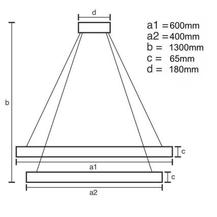 LED Кришталева підвісна люстра з регулюванням яскравості LED/65W/230V 3000-6500K глянцевий хром + пульт дистанційного керування