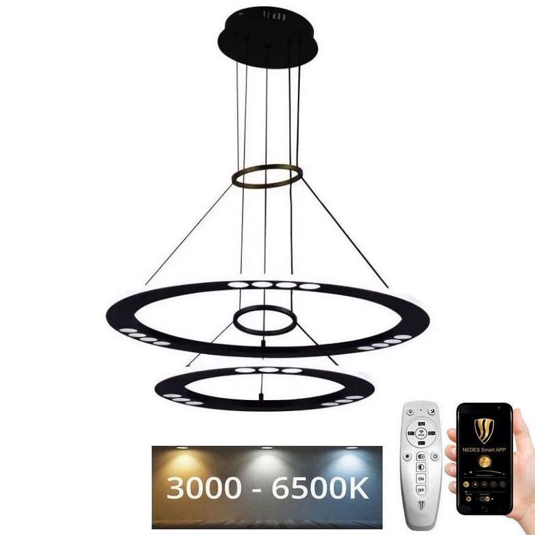 Світлодіодна підвісна люстра з регулюванням яскравості LED/65W/230V 3000-6500K + пульт дистанційного керування