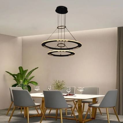 Світлодіодна підвісна люстра з регулюванням яскравості LED/65W/230V 3000-6500K + пульт дистанційного керування