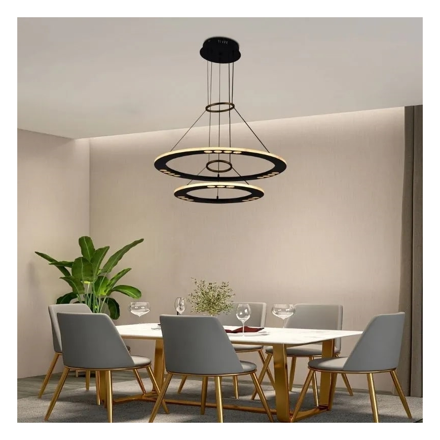 Світлодіодна підвісна люстра з регулюванням яскравості LED/65W/230V 3000-6500K + пульт дистанційного керування