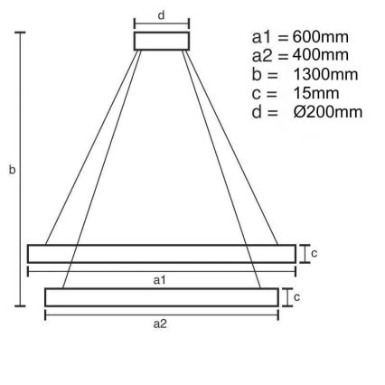 Світлодіодна підвісна люстра з регулюванням яскравості LED/65W/230V 3000-6500K + пульт дистанційного керування
