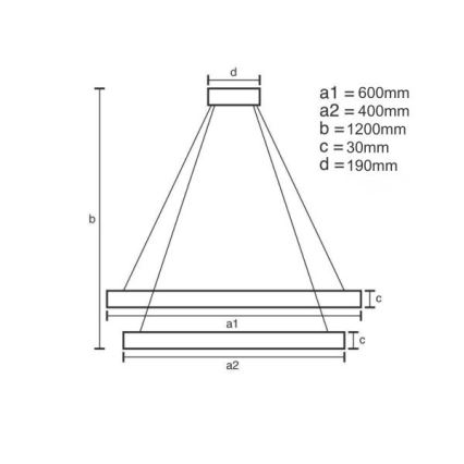 Світлодіодна підвісна люстра з регулюванням яскравості LED/65W/230V 3000-6500K + пульт дистанційного керування
