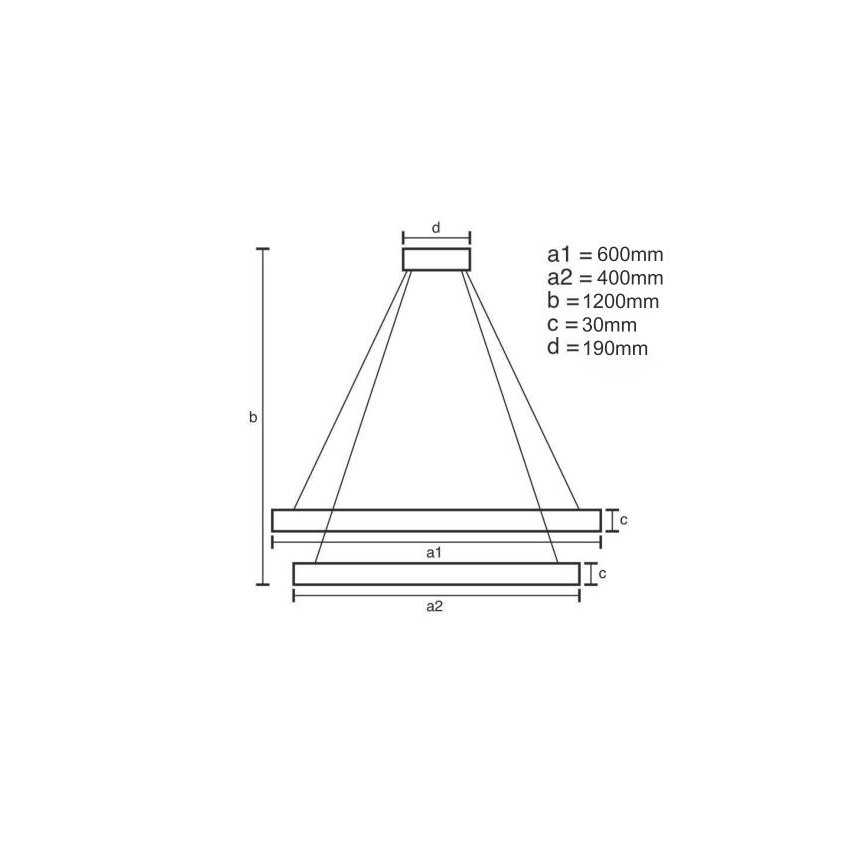 Світлодіодна підвісна люстра з регулюванням яскравості LED/65W/230V 3000-6500K + пульт дистанційного керування
