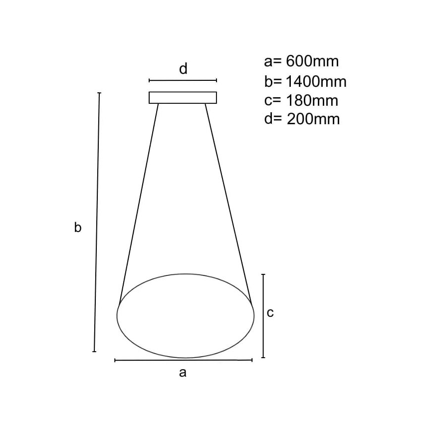 Світлодіодна підвісна люстра з регулюванням яскравості LED/70W/230V 3000-6500K діаметр 60 см білий + пульт дистанційного керування