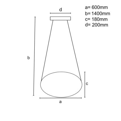 Світлодіодна підвісна люстра з регулюванням яскравості LED/70W/230V 3000-6500K діаметр 60 см глянцевий хром + пульт дистанційного керування