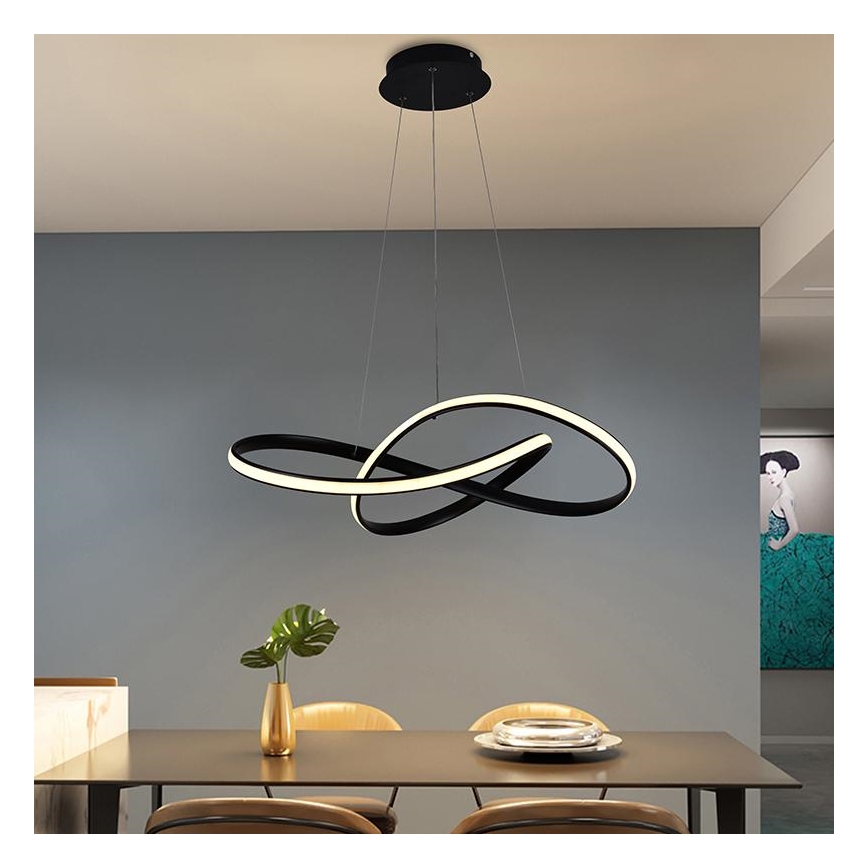 Світлодіодна підвісна люстра з регулюванням яскравості LED/70W/230V 3000-6500K діаметр 55 см + пульт дистанційного керування