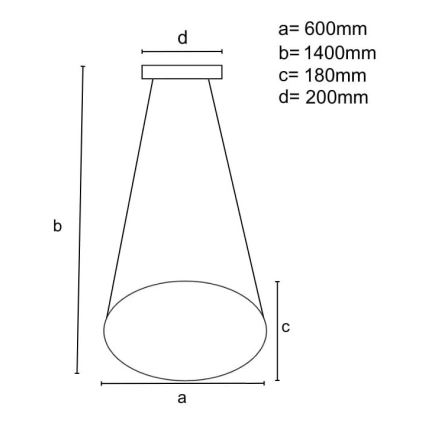 Світлодіодна підвісна люстра з регулюванням яскравості LED/70W/230V 3000-6500K + пульт дистанційного керування