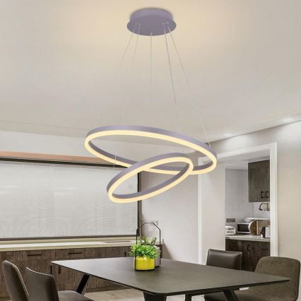 Світлодіодна підвісна люстра з регулюванням яскравості LED/70W/230V 3000-6500K + пульт дистанційного керування
