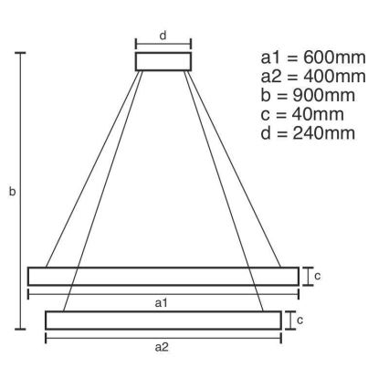 Світлодіодна підвісна люстра з регулюванням яскравості LED/70W/230V 3000-6500K + пульт дистанційного керування