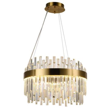 LED з регулюванням яскравості кришталева люстра підвісна LED/70W/230V 3000-6500K золотий + пульт дистанційного керування