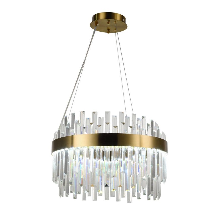 LED з регулюванням яскравості кришталева люстра підвісна LED/70W/230V 3000-6500K золотий + пульт дистанційного керування