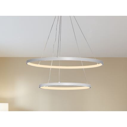 Світлодіодна підвісна люстра з регулюванням яскравості LED/75W/230V 3000-6500K діаметр 60 см + пульт дистанційного керування