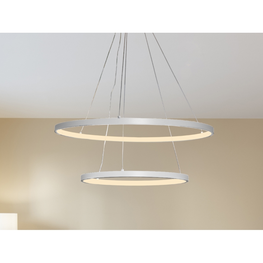 Світлодіодна підвісна люстра з регулюванням яскравості LED/75W/230V 3000-6500K діаметр 60 см + пульт дистанційного керування