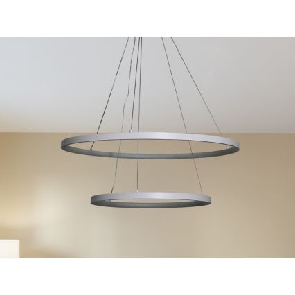 Світлодіодна підвісна люстра з регулюванням яскравості LED/75W/230V 3000-6500K діаметр 60 см + пульт дистанційного керування