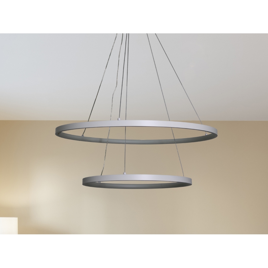 Світлодіодна підвісна люстра з регулюванням яскравості LED/75W/230V 3000-6500K діаметр 60 см + пульт дистанційного керування