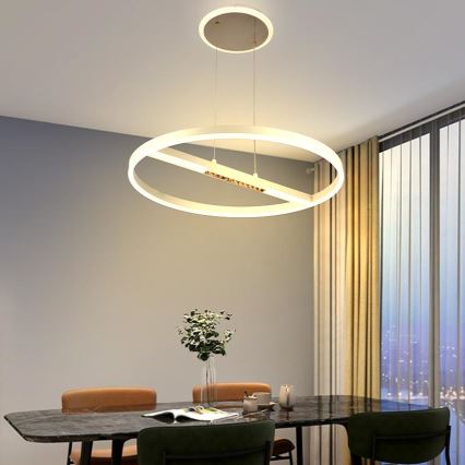 Світлодіодна підвісна люстра з регулюванням яскравості LED/75W/230V 3000-6500K + пульт дистанційного керування