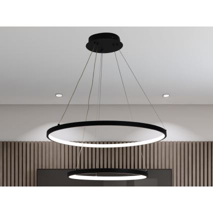 Світлодіодна підвісна люстра з регулюванням яскравості LED/75W/230V 3000-6500K діаметр 60 см + пульт дистанційного керування