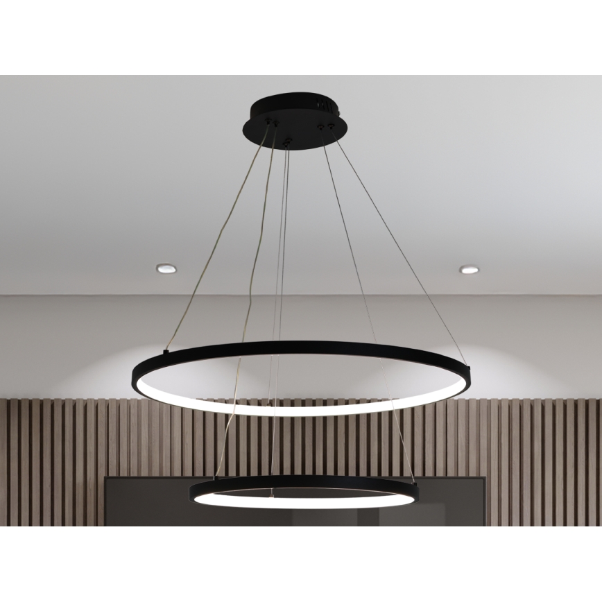 Світлодіодна підвісна люстра з регулюванням яскравості LED/75W/230V 3000-6500K діаметр 60 см + пульт дистанційного керування
