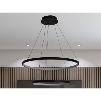 Світлодіодна підвісна люстра з регулюванням яскравості LED/75W/230V 3000-6500K діаметр 60 см + пульт дистанційного керування
