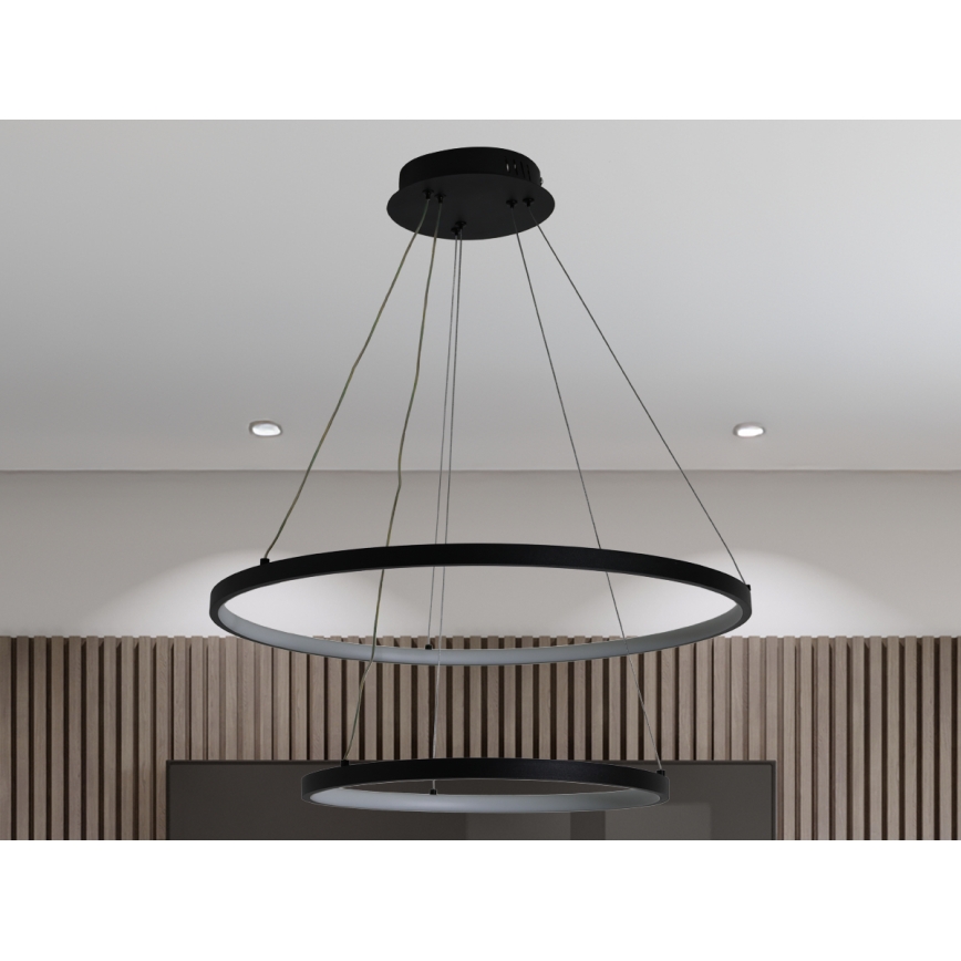 Світлодіодна підвісна люстра з регулюванням яскравості LED/75W/230V 3000-6500K діаметр 60 см + пульт дистанційного керування