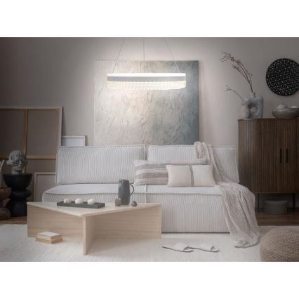 LED Кришталева підвісна люстра з регулюванням яскравості LED/80W/230V 3000-6500K білий + пульт дистанційного керування