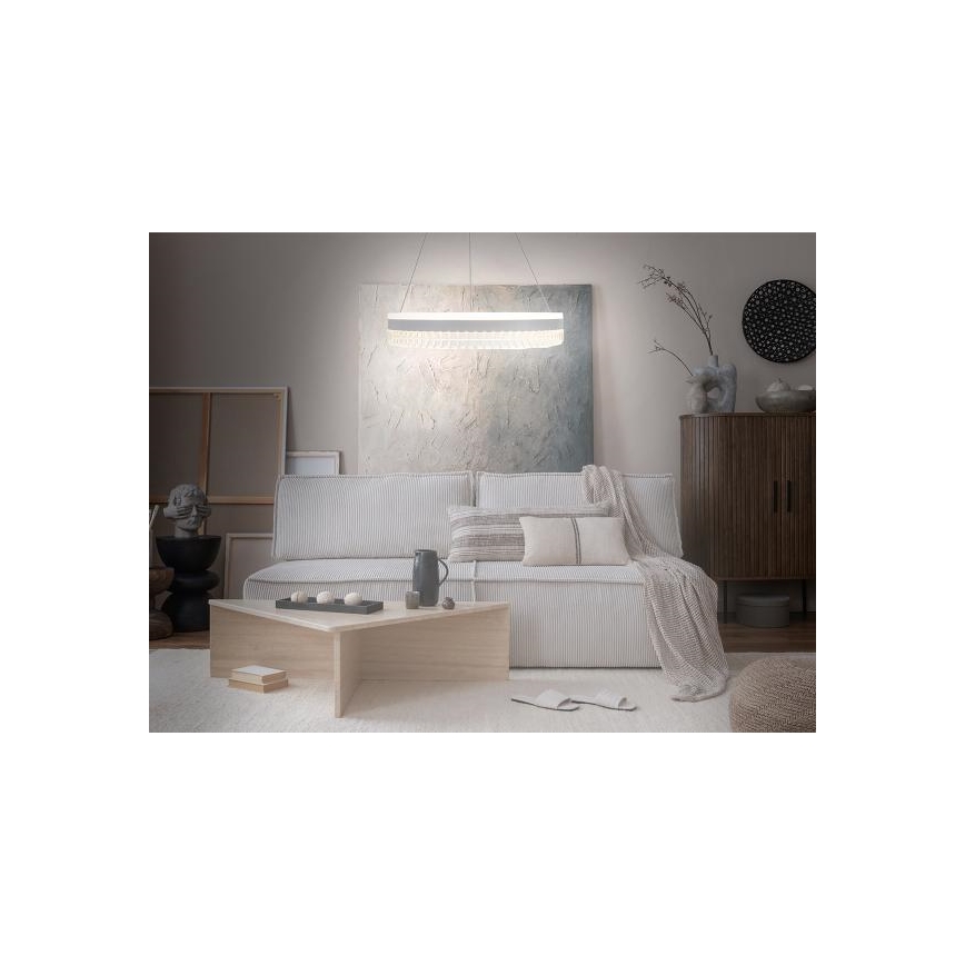 LED Кришталева підвісна люстра з регулюванням яскравості LED/80W/230V 3000-6500K білий + пульт дистанційного керування
