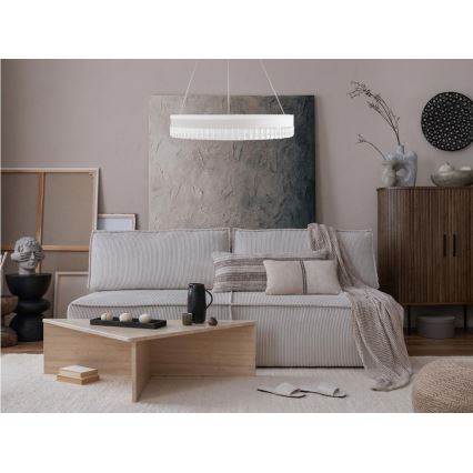 LED Кришталева підвісна люстра з регулюванням яскравості LED/80W/230V 3000-6500K білий + пульт дистанційного керування