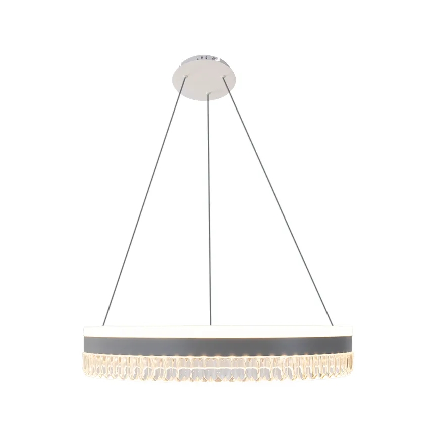 LED Кришталева підвісна люстра з регулюванням яскравості LED/80W/230V 3000-6500K білий + пульт дистанційного керування