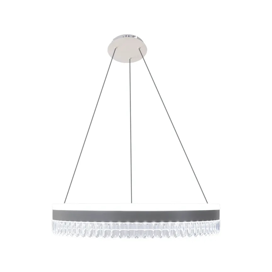 LED Кришталева підвісна люстра з регулюванням яскравості LED/80W/230V 3000-6500K білий + пульт дистанційного керування