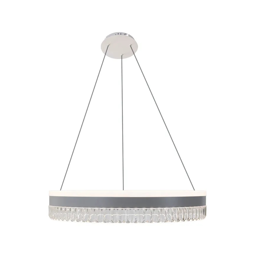 LED Кришталева підвісна люстра з регулюванням яскравості LED/80W/230V 3000-6500K білий + пульт дистанційного керування