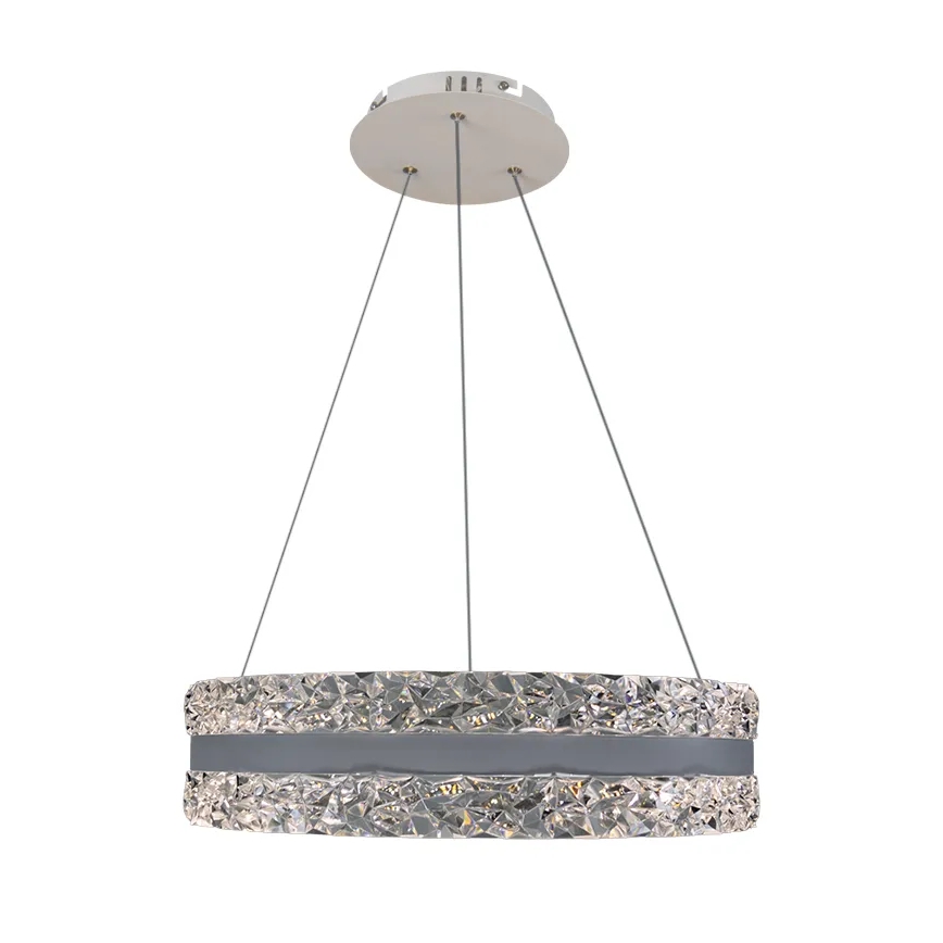 LED Кришталева підвісна люстра з регулюванням яскравості LED/80W/230V 3000-6500K білий + пульт дистанційного керування