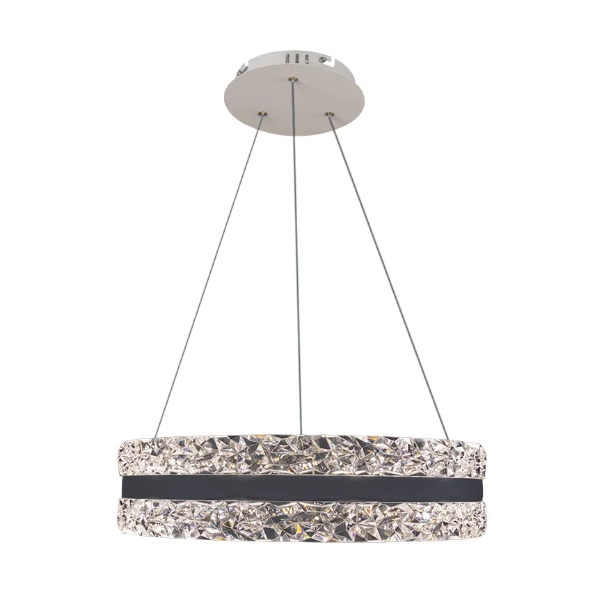 LED Кришталева підвісна люстра з регулюванням яскравості LED/80W/230V 3000-6500K білий + пульт дистанційного керування