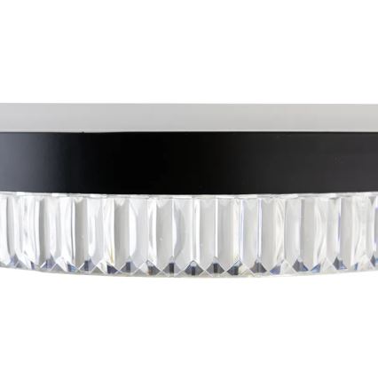 LED Кришталева підвісна люстра з регулюванням яскравості LED/80W/230V 3000-6500K чорний + пульт дистанційного керування