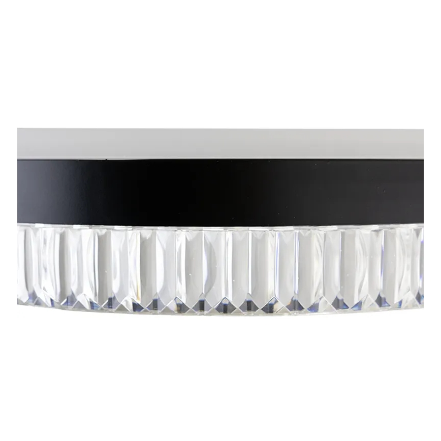 LED Кришталева підвісна люстра з регулюванням яскравості LED/80W/230V 3000-6500K чорний + пульт дистанційного керування