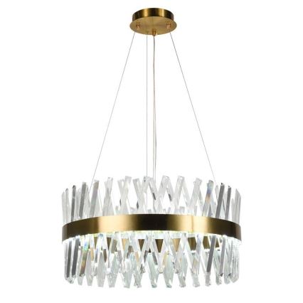 LED з регулюванням яскравості кришталева люстра підвісна LED/80W/230V 3000-6500K золотий + пульт дистанційного керування