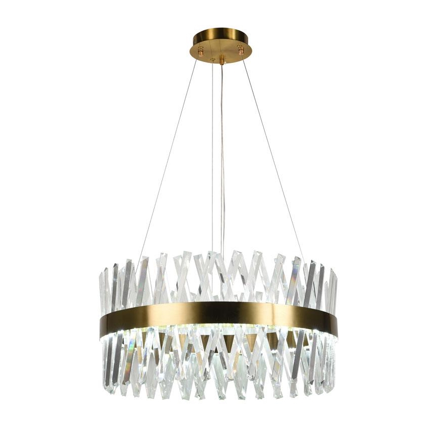 LED з регулюванням яскравості кришталева люстра підвісна LED/80W/230V 3000-6500K золотий + пульт дистанційного керування