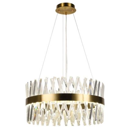 LED з регулюванням яскравості кришталева люстра підвісна LED/80W/230V 3000-6500K золотий + пульт дистанційного керування
