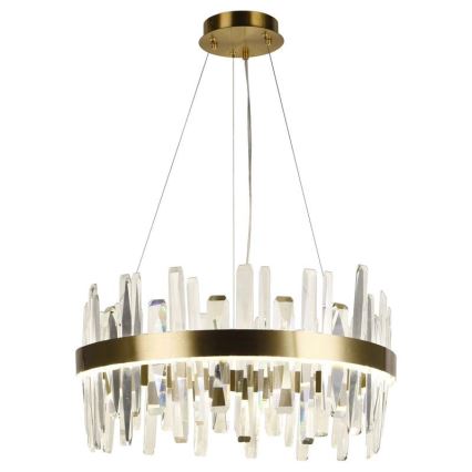 LED з регулюванням яскравості кришталева люстра підвісна LED/80W/230V 3000-6500K золотий + пульт дистанційного керування