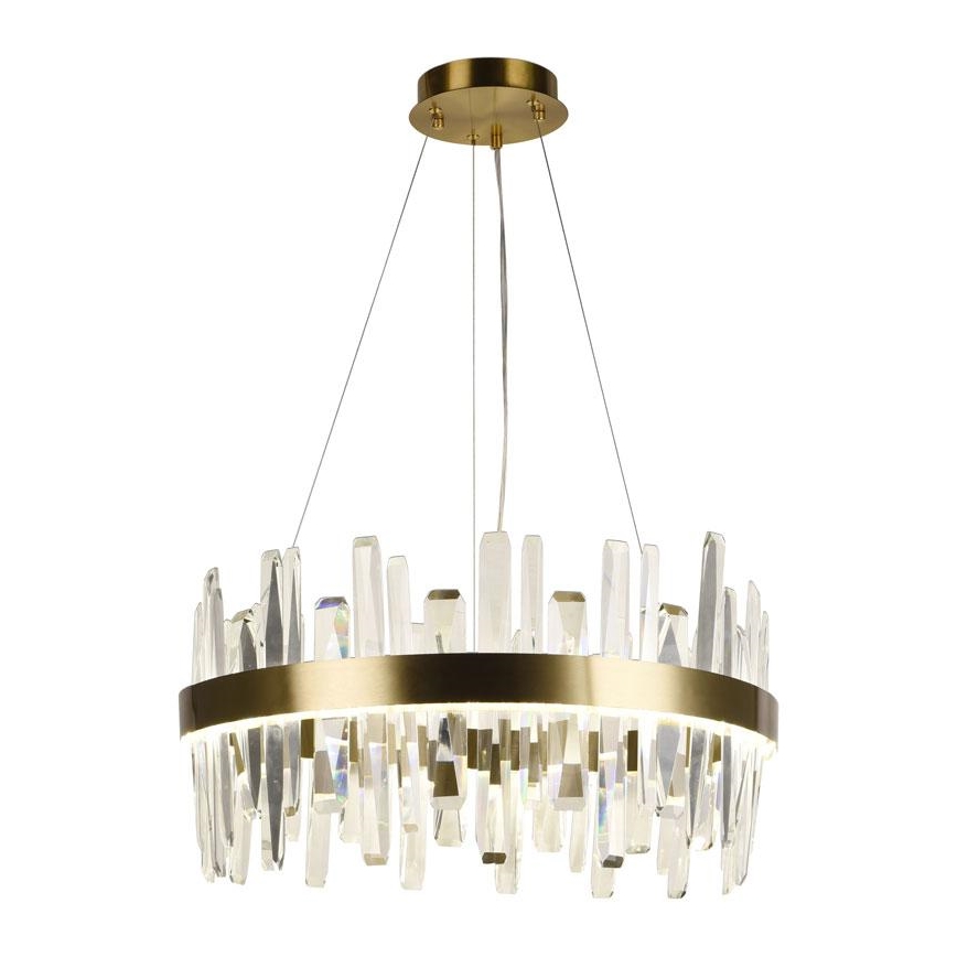LED з регулюванням яскравості кришталева люстра підвісна LED/80W/230V 3000-6500K золотий + пульт дистанційного керування