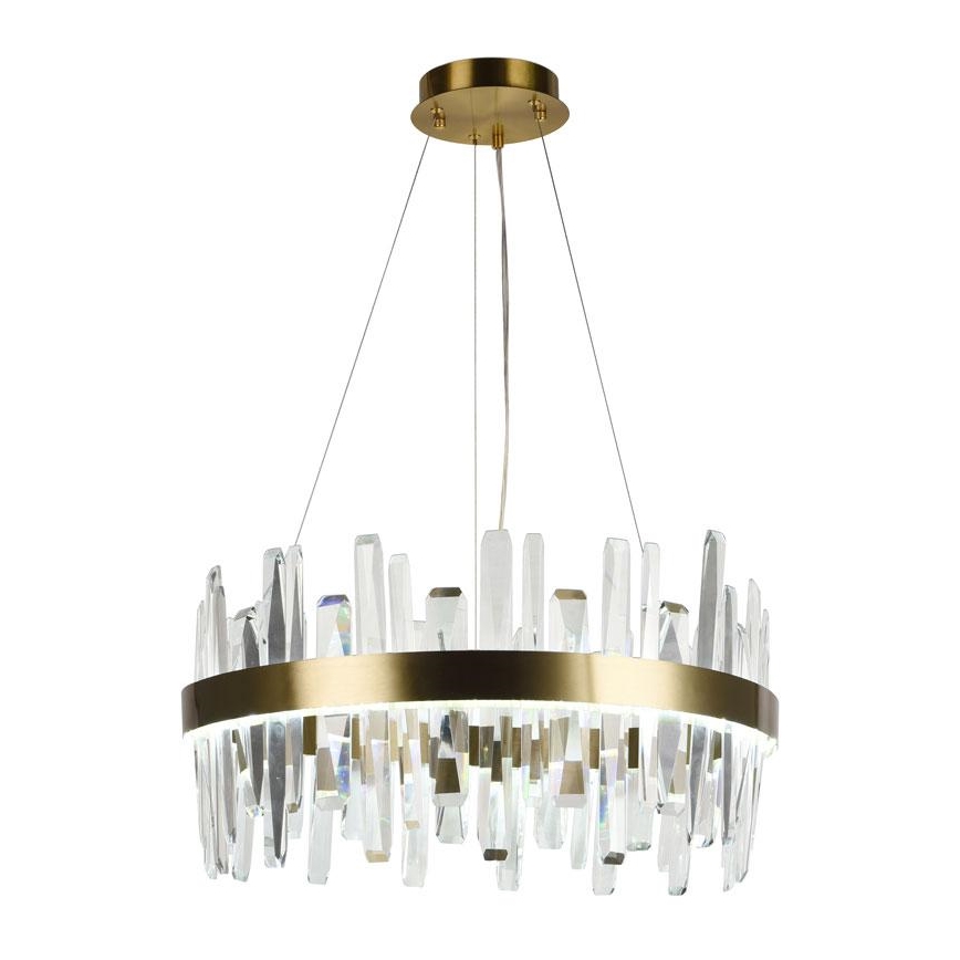 LED з регулюванням яскравості кришталева люстра підвісна LED/80W/230V 3000-6500K золотий + пульт дистанційного керування